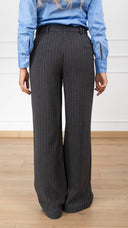 Pantalone gessato gamba dritta variante grigio Tensione IN