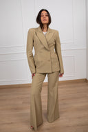 Tailleur giacca doppio-petto avvitata e pantalone gamba larga Dixie