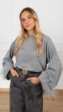 T-shirt con polsino piuma variante grigio Tensione IN