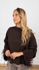 T-shirt con polsino piuma variante moro Tensione IN