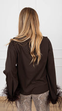 T-shirt con polsino piuma variante moro Tensione IN