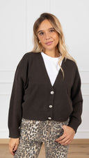 Cardigan con bottoni gioiello variante army ViCOLO