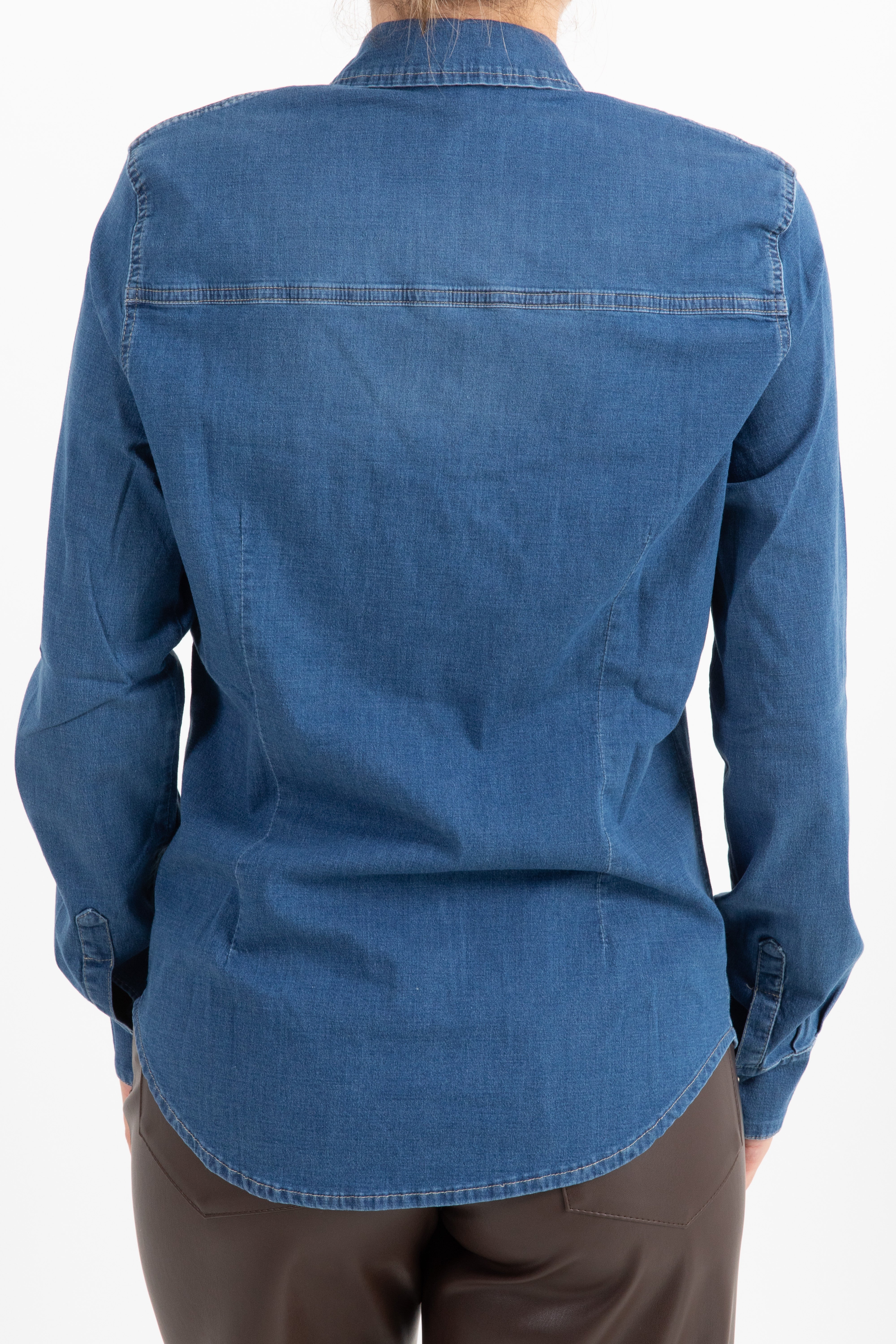 Camicia jeans elasticizzata slim-fit lavaggio medio Susy Mix