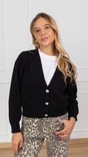 Cardigan con bottoni gioiello variante nero ViCOLO