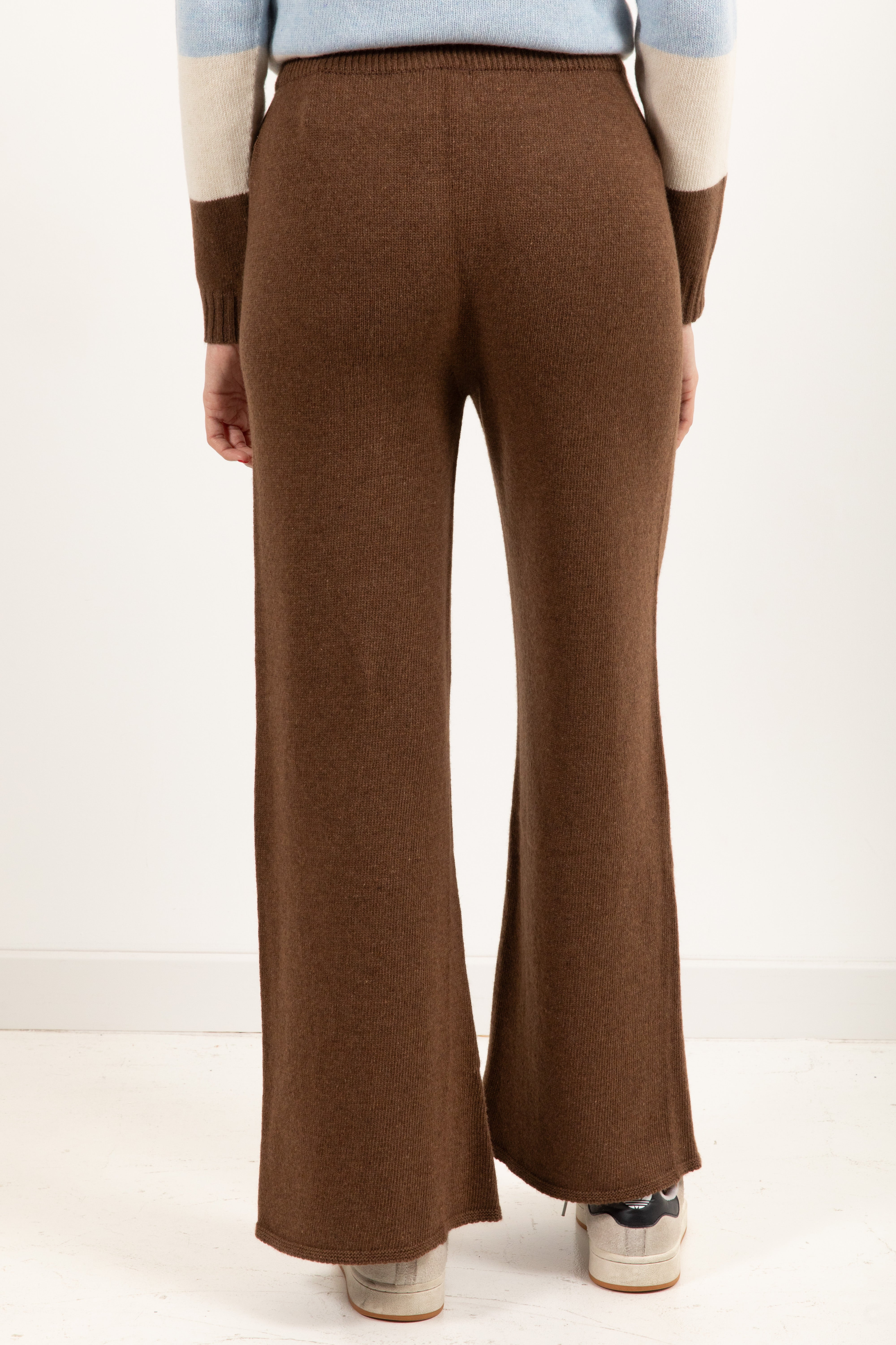 Pantalone gamba larga in lana e cashmere Susy Mix