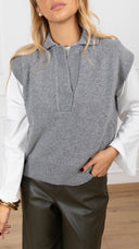 Gilet a polo variante grigio ViCOLO