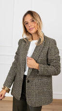 Giacca mono-bottone check militare Susy Mix