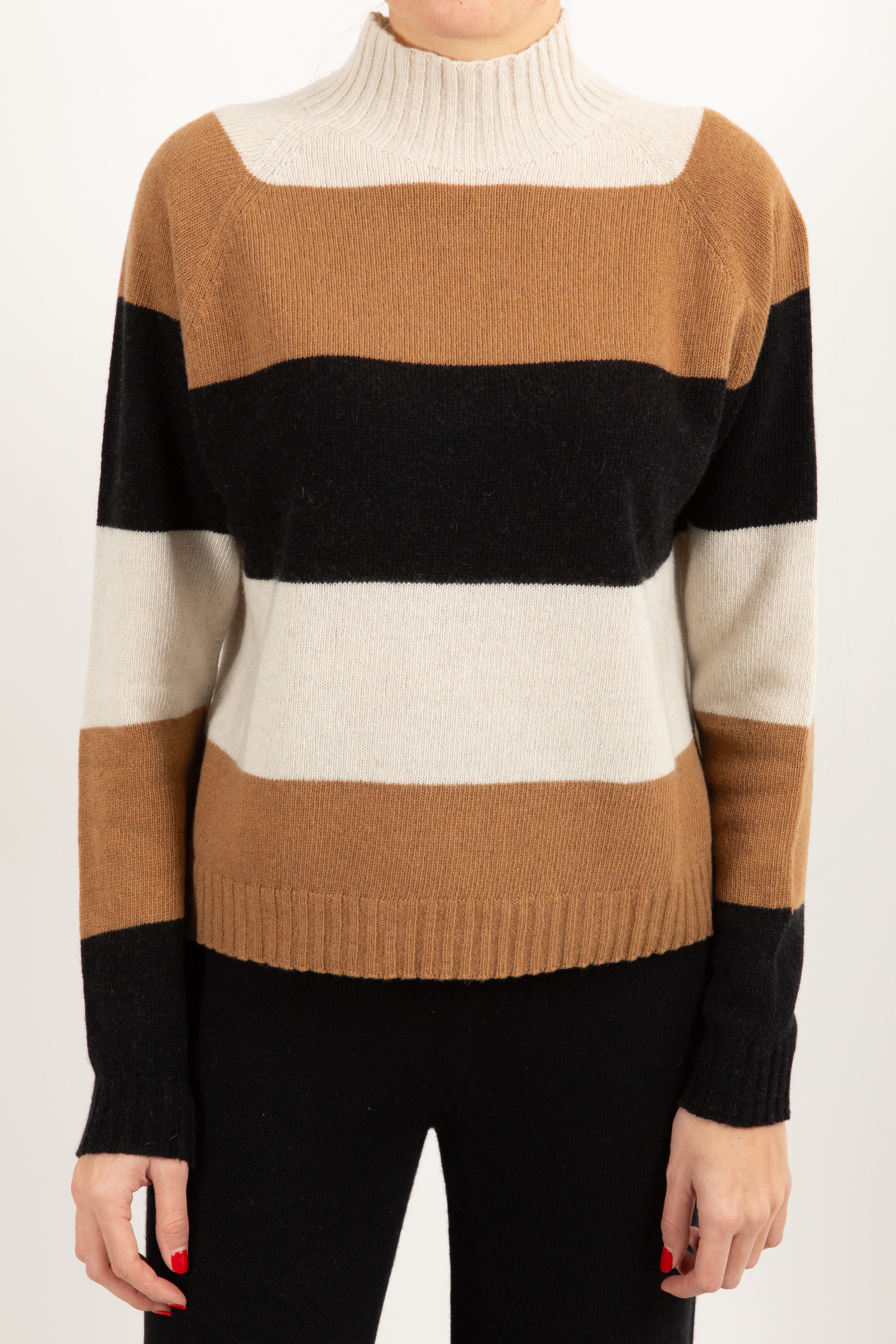 Pull righe larghe in lana e cashmere Susy Mix