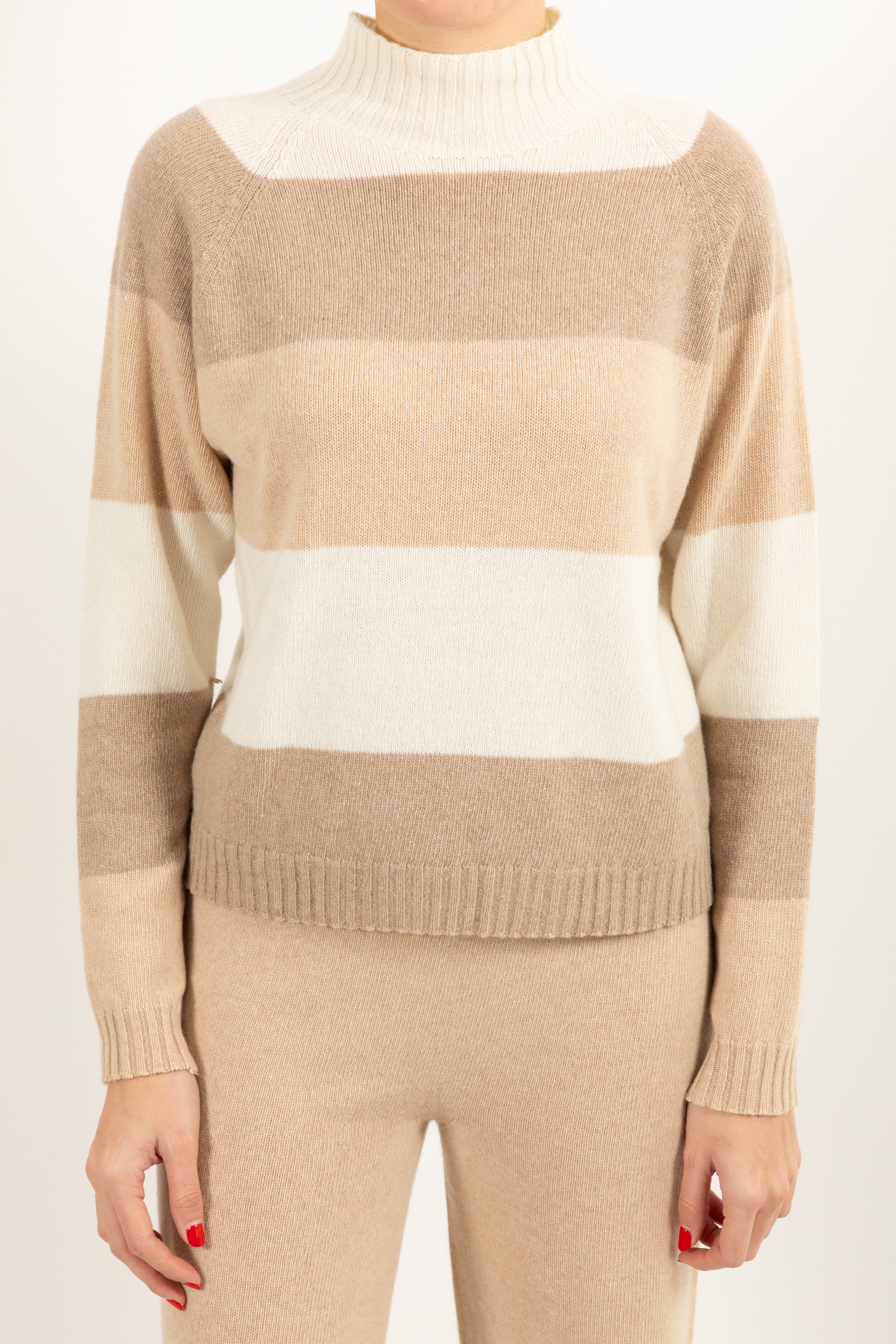 Pull righe larghe in lana e cashmere Susy Mix