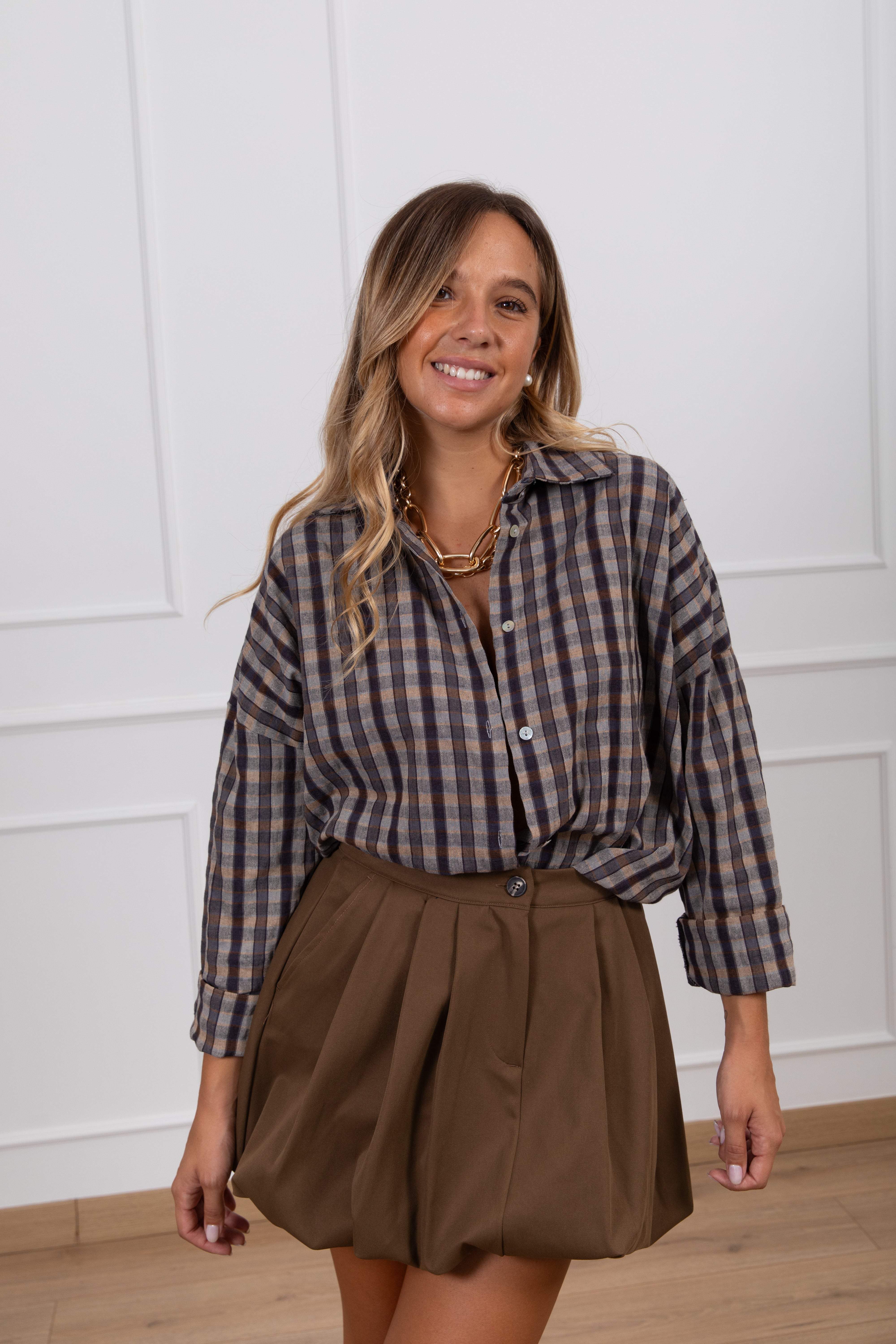 Camicia check variante blu Haveone
