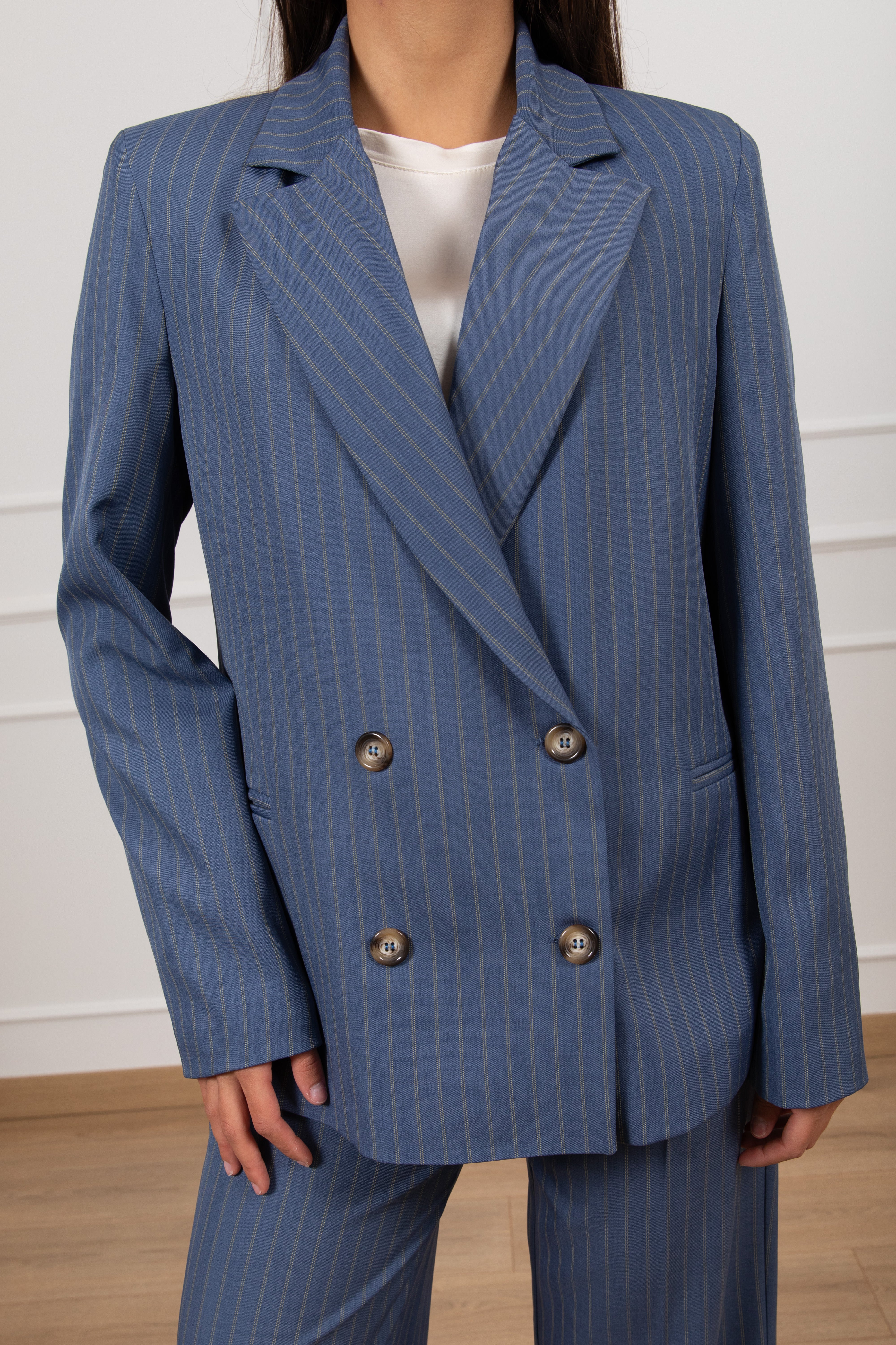 Giacca gessata 4 bottoni ViCOLO