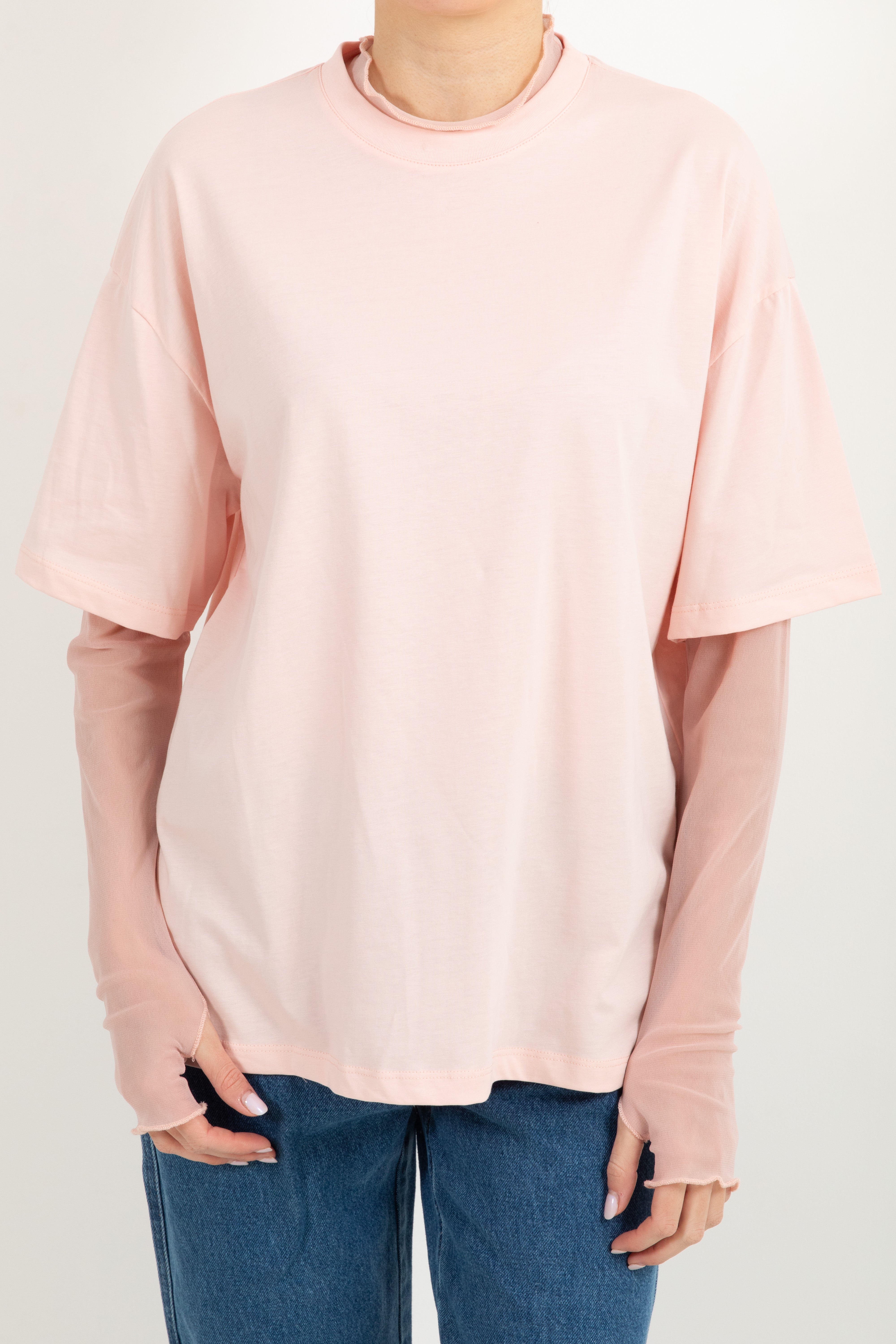 T-shirt con manica in tulle ViCOLO