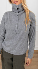 Maglia collo alto con bottoni variante grigio ViCOLO