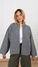 Giacca in maglia con zip variante grigio ViCOLO