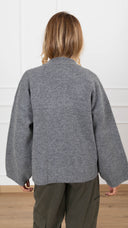 Giacca in maglia con zip variante grigio ViCOLO