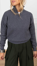 Polo in maglia con mezza zip variante grigio Susy Mix