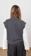 Gilet in maglia con zip variante grigio Susy Mix