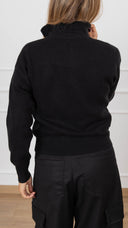 Polo in maglia con mezza zip variante nero Susy Mix