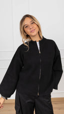 Giacca in maglia con zip variante nero ViCOLO