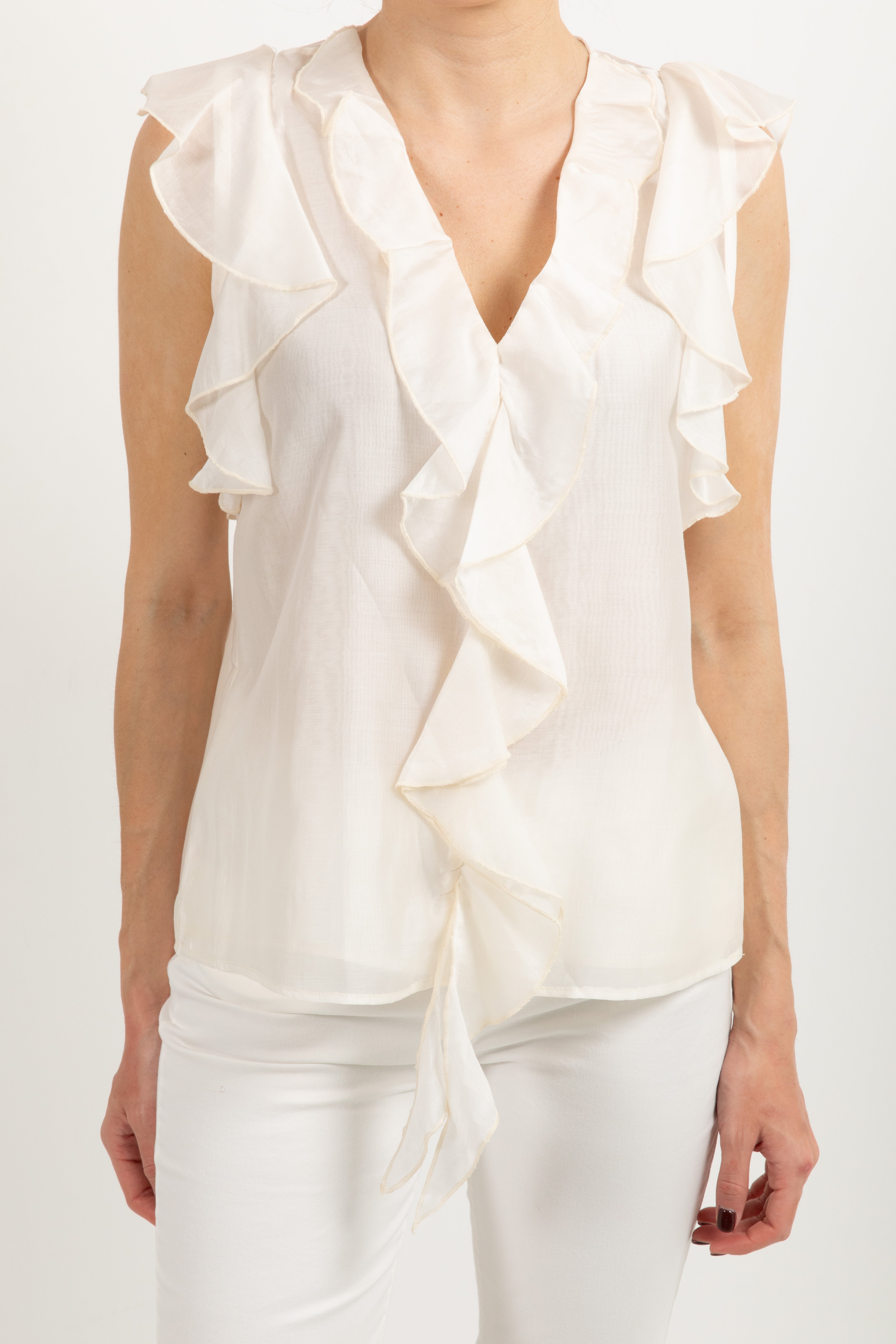 Camicia smanicata con rouches Susy Mix