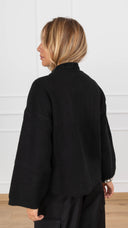 Giacca in maglia con zip variante nero ViCOLO