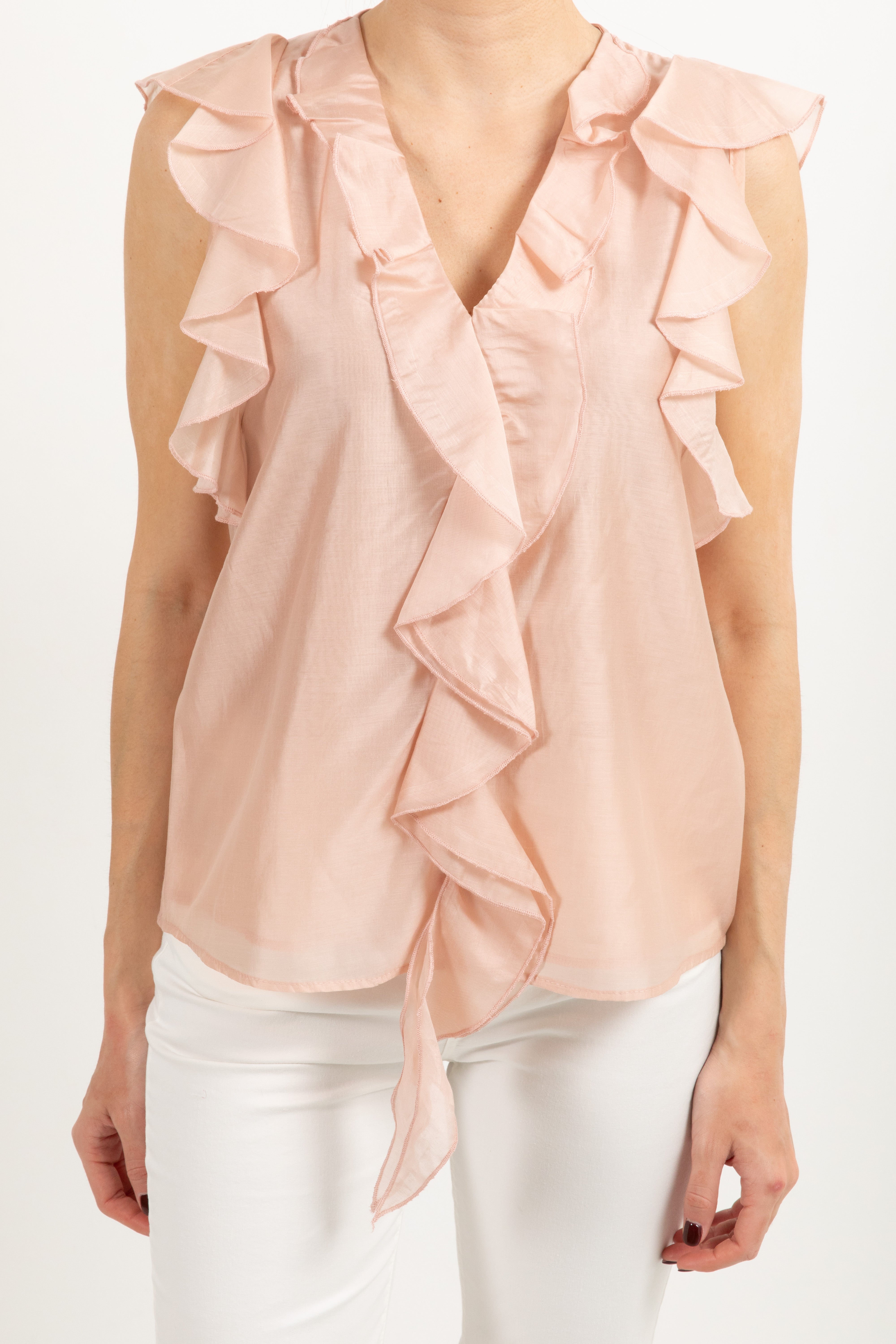 Camicia smanicata con rouches Susy Mix