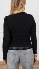 Twin-set con blusa pizzo variante nero Haveone