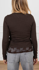 Twin-set con blusa pizzo variante moro Haveone