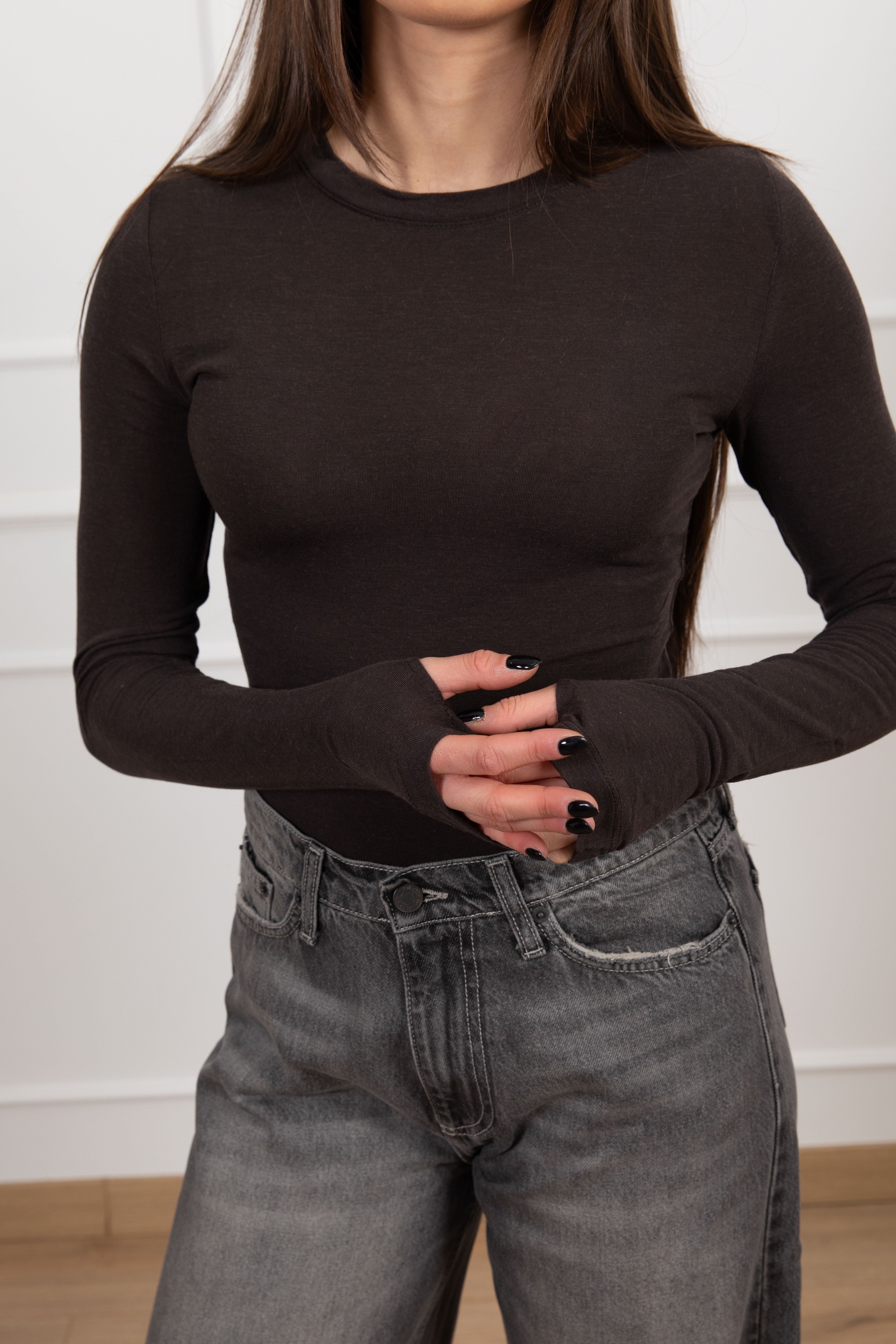 Cashmerina girocollo con foro pollice Susy Mix