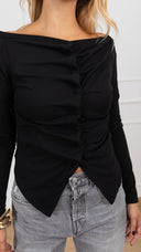 Maglia con drappeggio e bottoncini Haveone