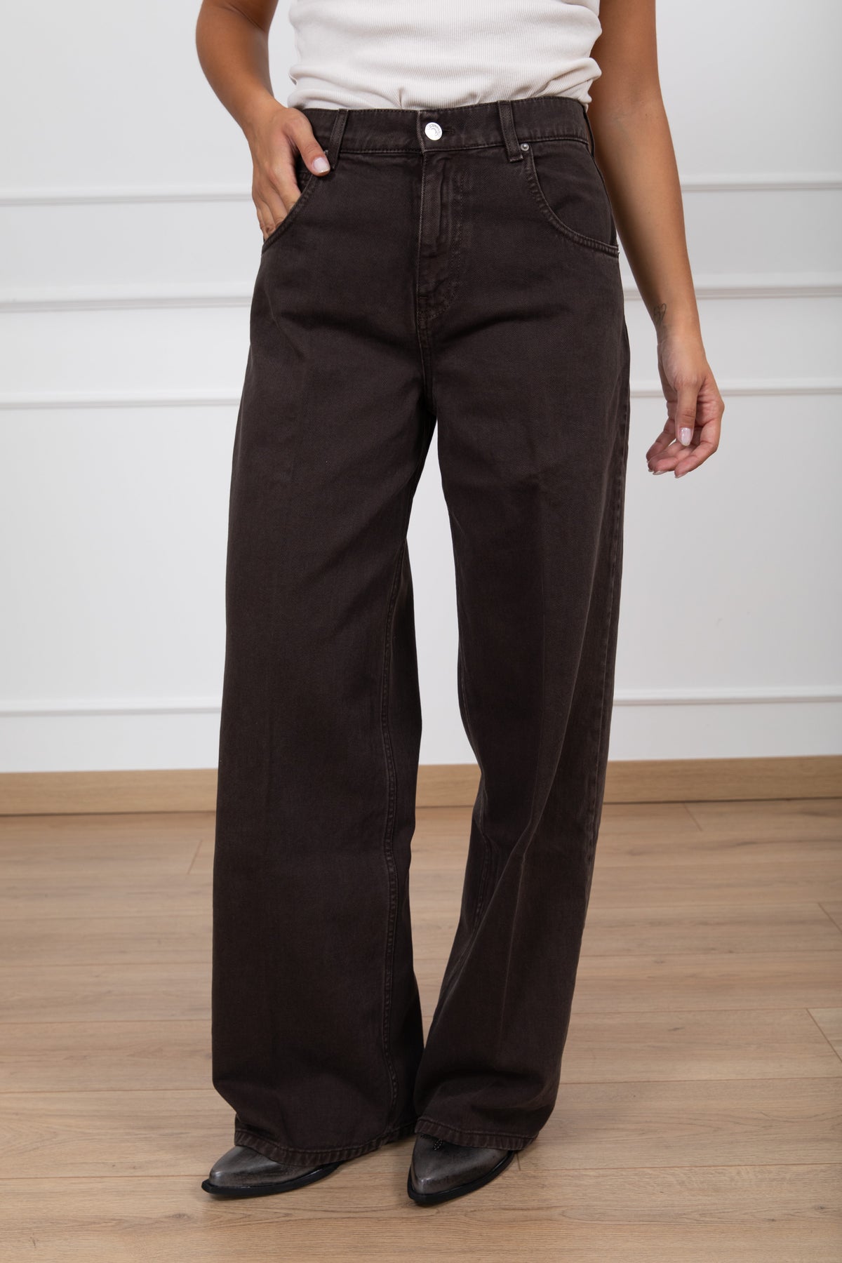 Jeans Mia color baggy-fit variante moro ViCOLO