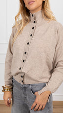 Cardigan mezzo-collo variante beige ViCOLO