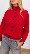 Cardigan mezzo-collo variante rosso ViCOLO