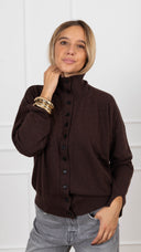 Cardigan mezzo-collo variante fondente ViCOLO