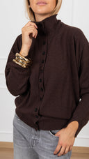 Cardigan mezzo-collo variante fondente ViCOLO
