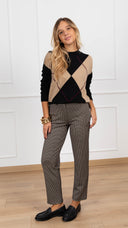 Pantalone sigaretta motivo pied de poule Haveone