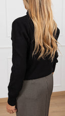 Maglia con bottoni perle e rouches variante nero Haveone