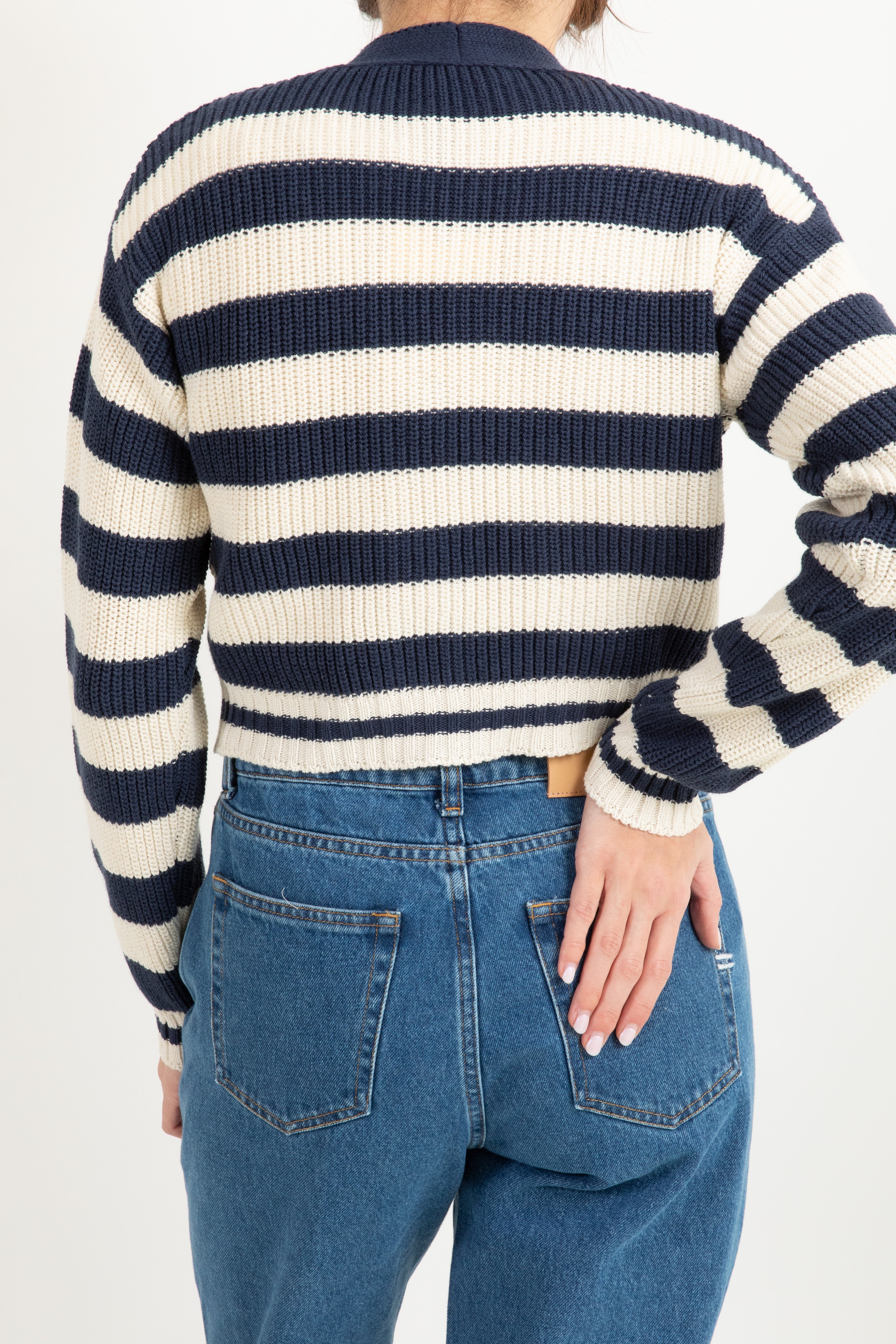 Cardigan cropped a righe ViCOLO