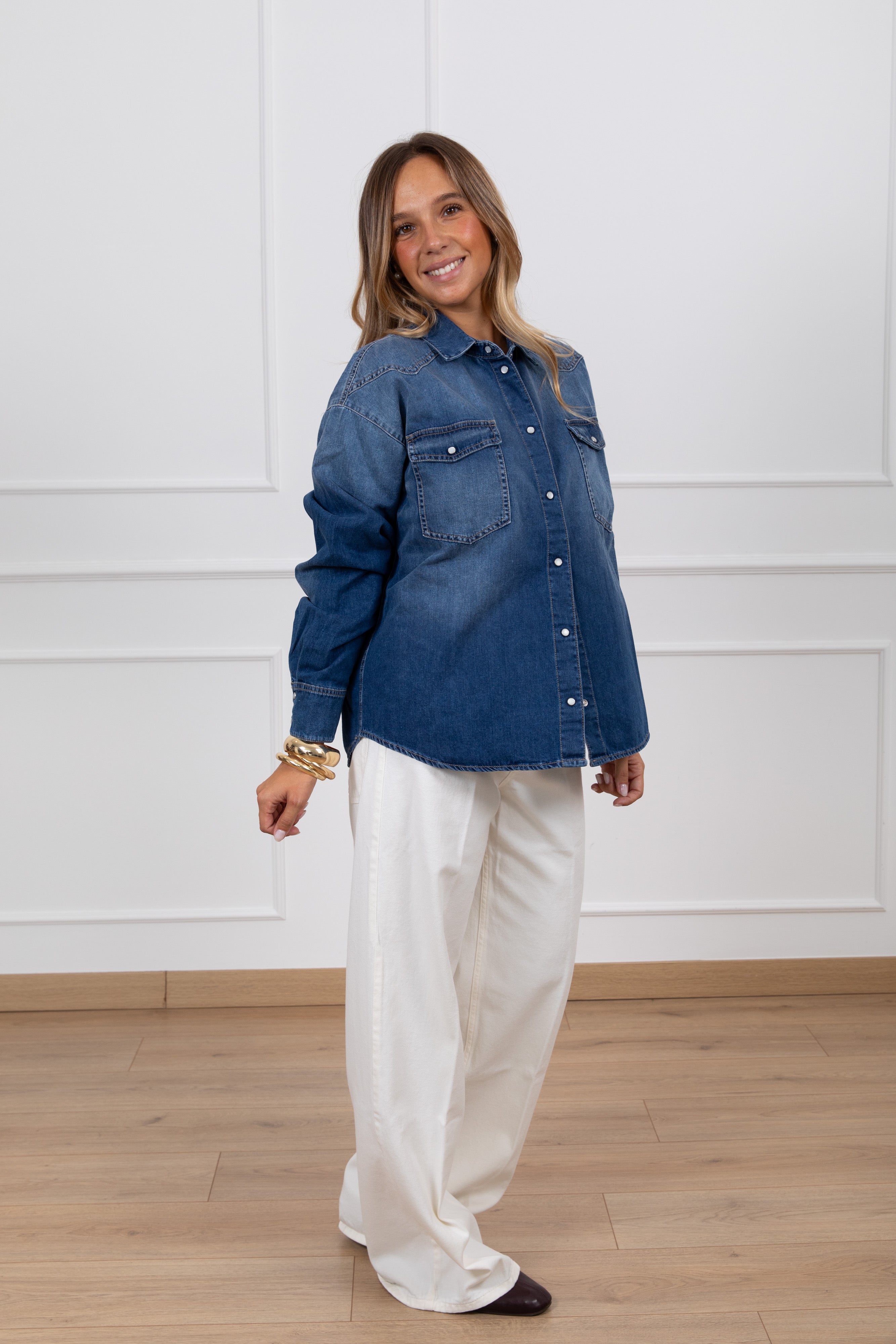Camicia over-size in jeans ViCOLO