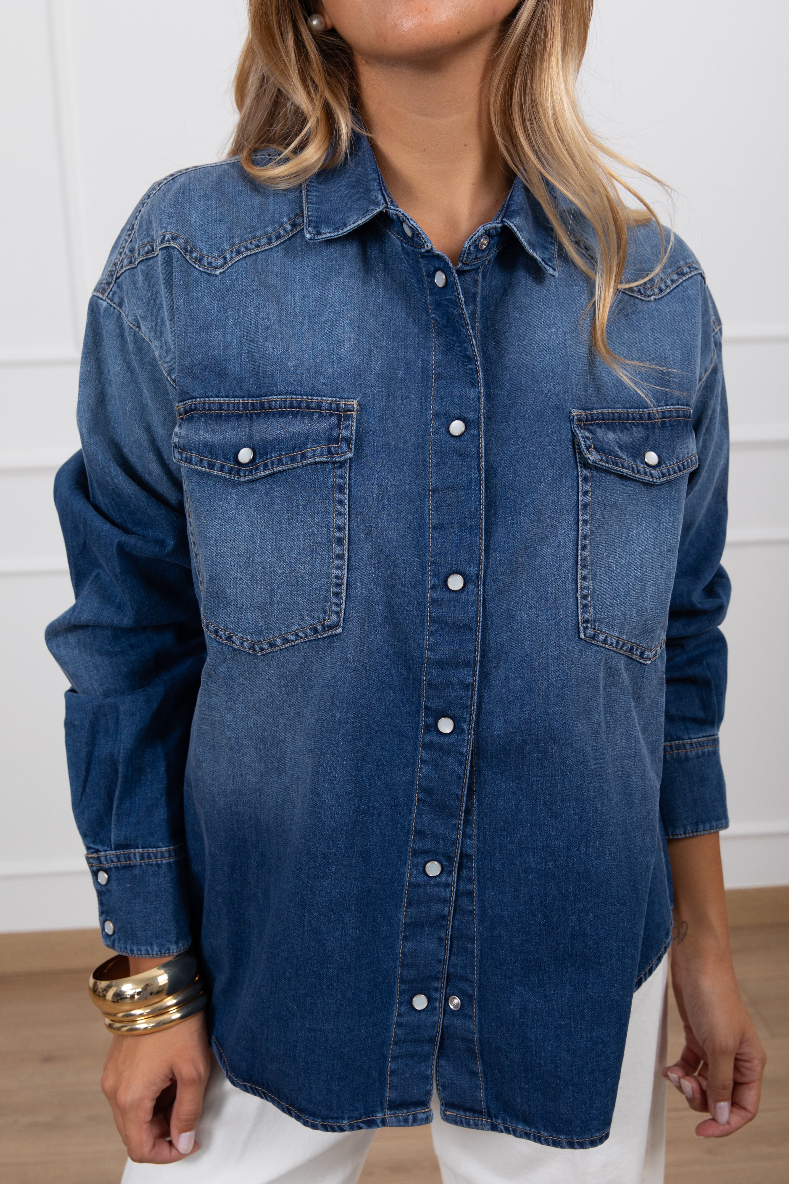 Camicia over-size in jeans ViCOLO