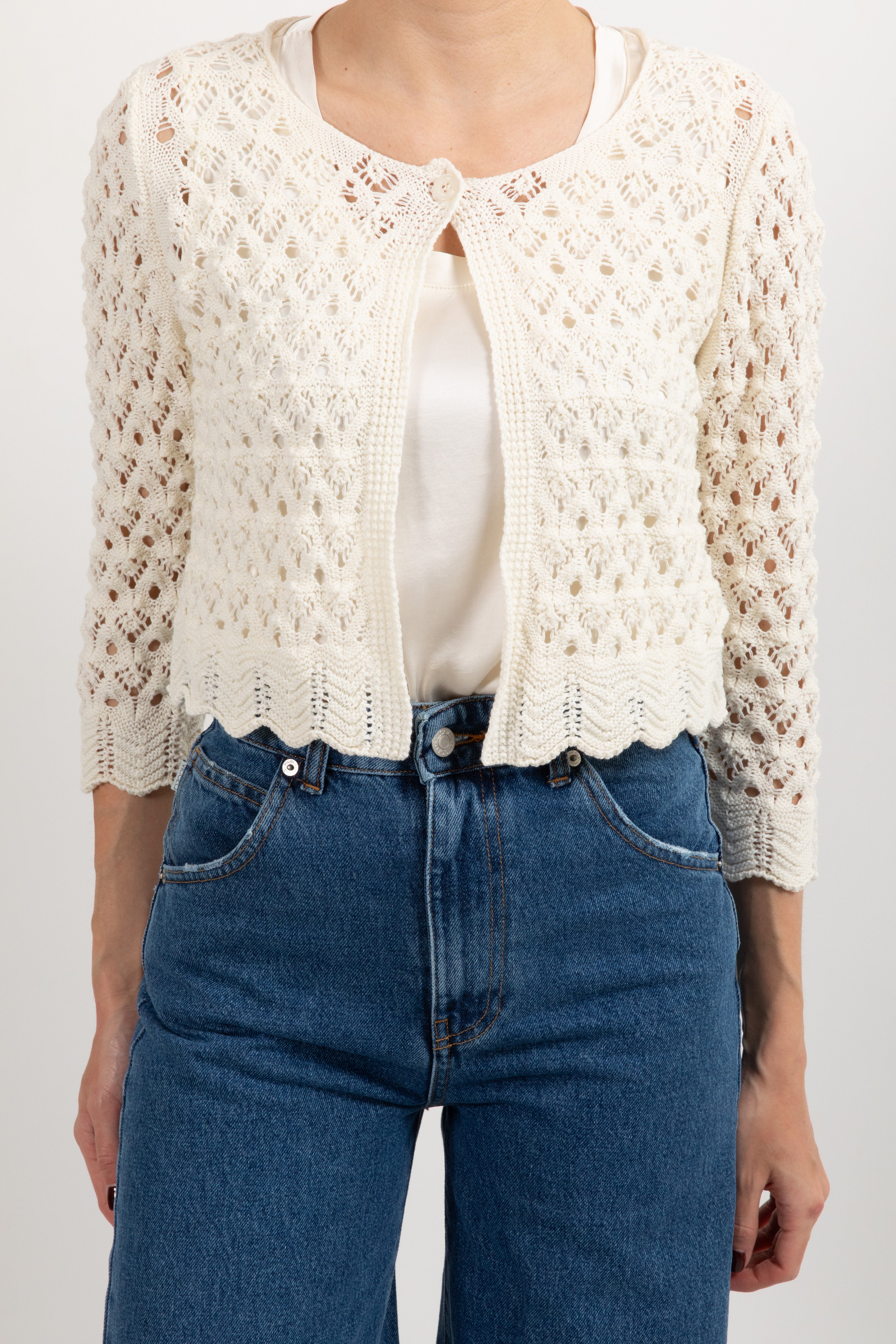 Giacchina crochet con manica 3/4 Susy Mix
