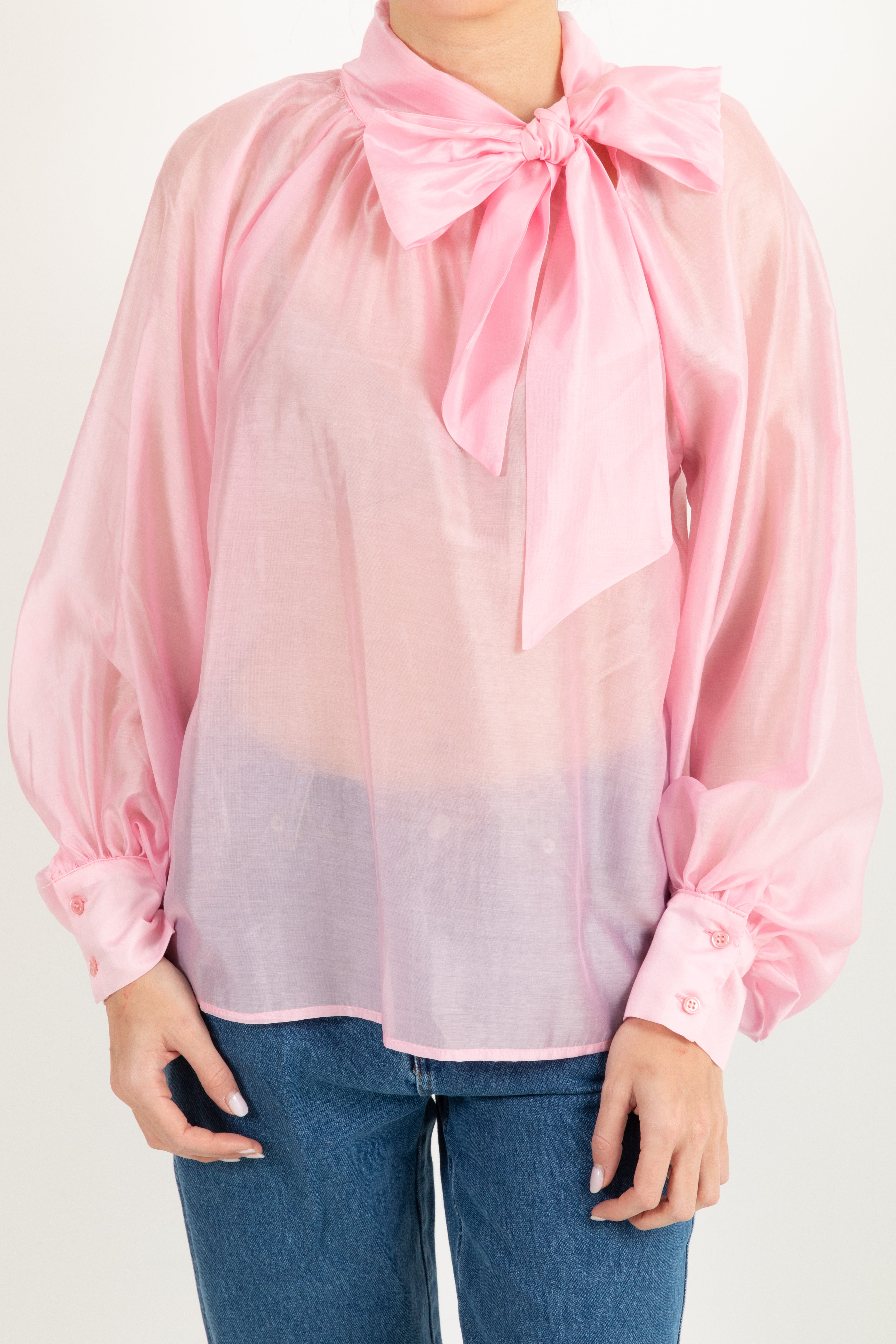 Blusa in lyocell con fiocco ViCOLO