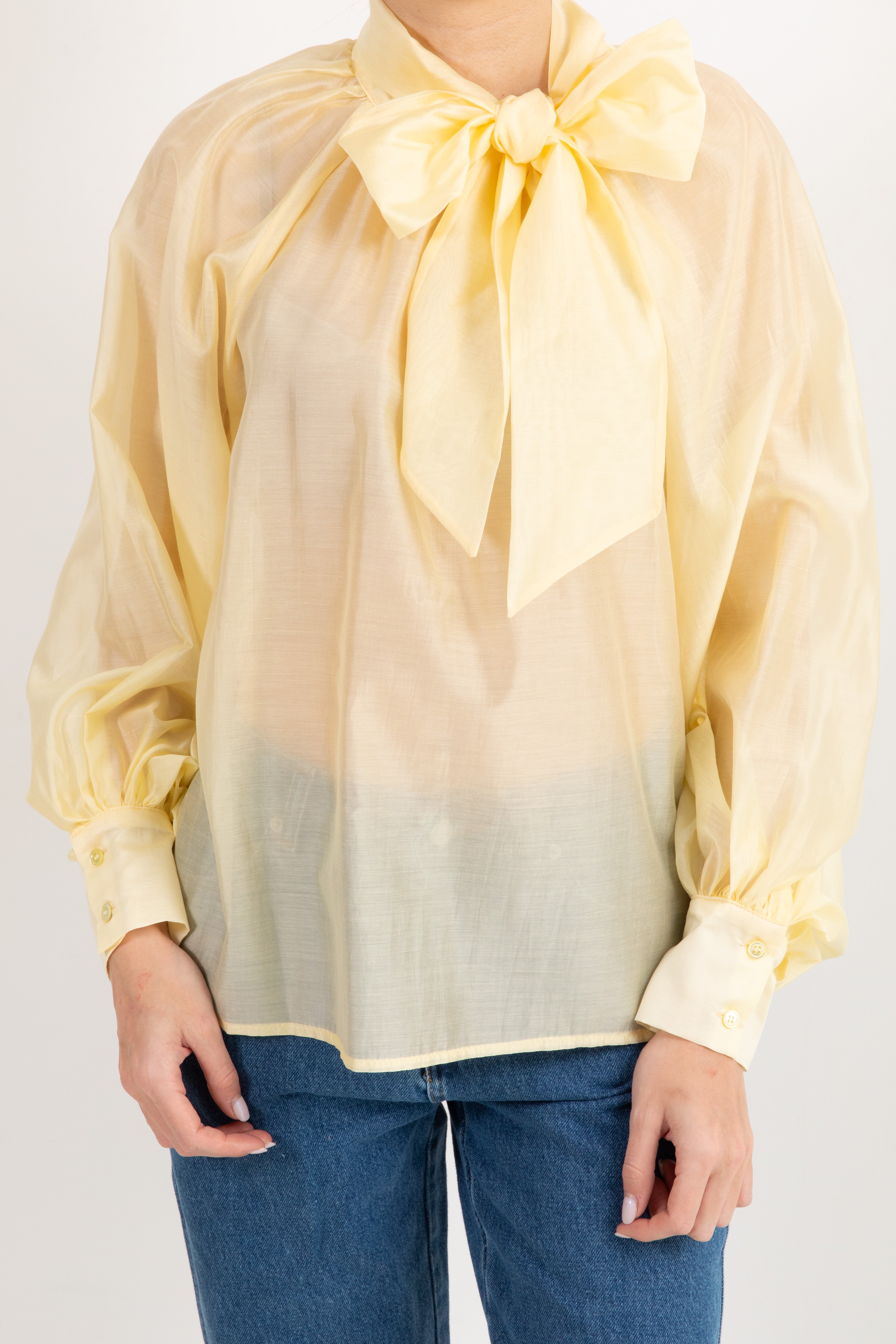 Blusa in lyocell con fiocco ViCOLO