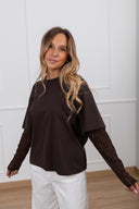 T-shirt con manica in pizzo variante moro Haveone