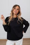 T-shirt serafino a scatoletta variante nero ViCOLO