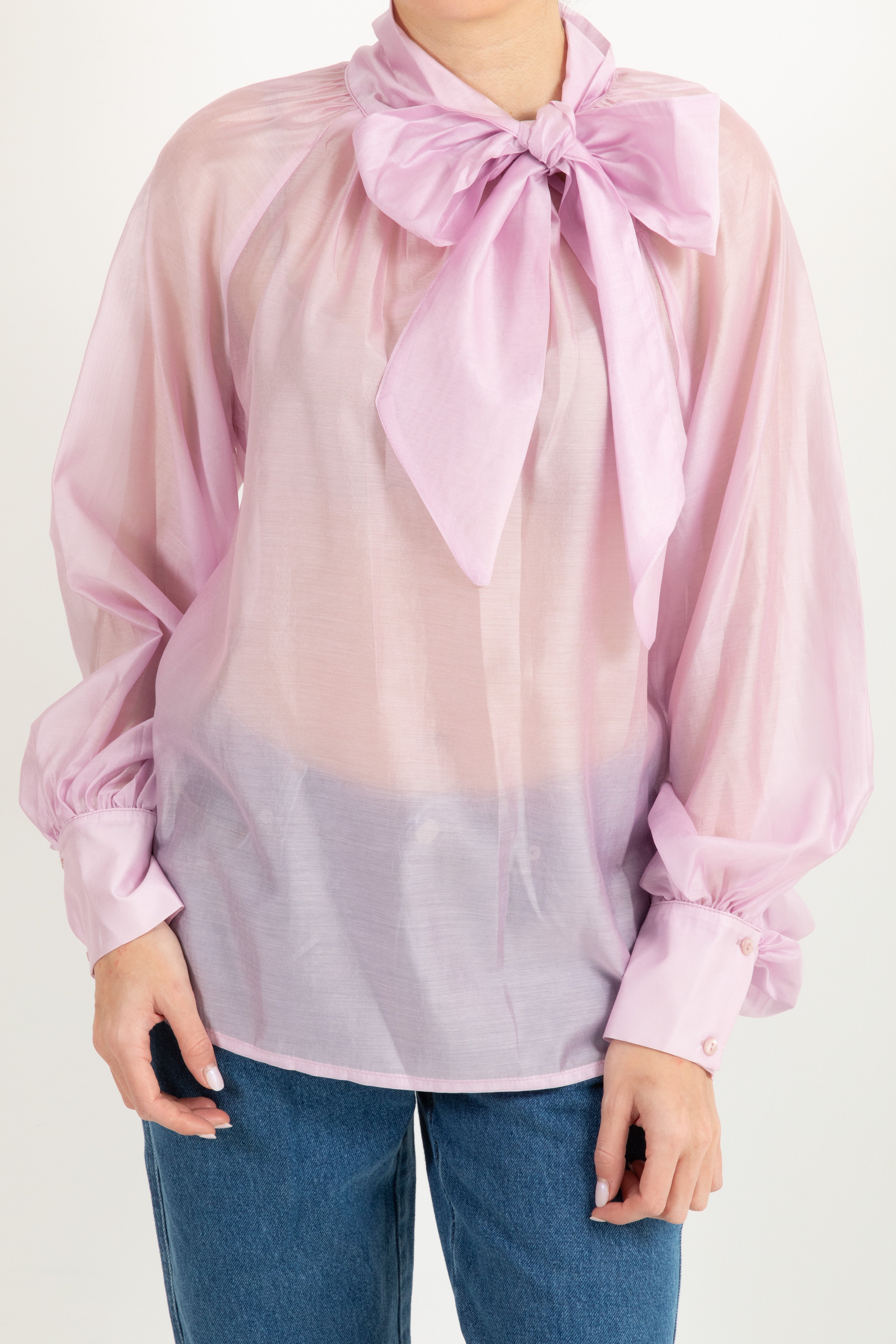 Blusa in tencel con fiocco Tensione IN