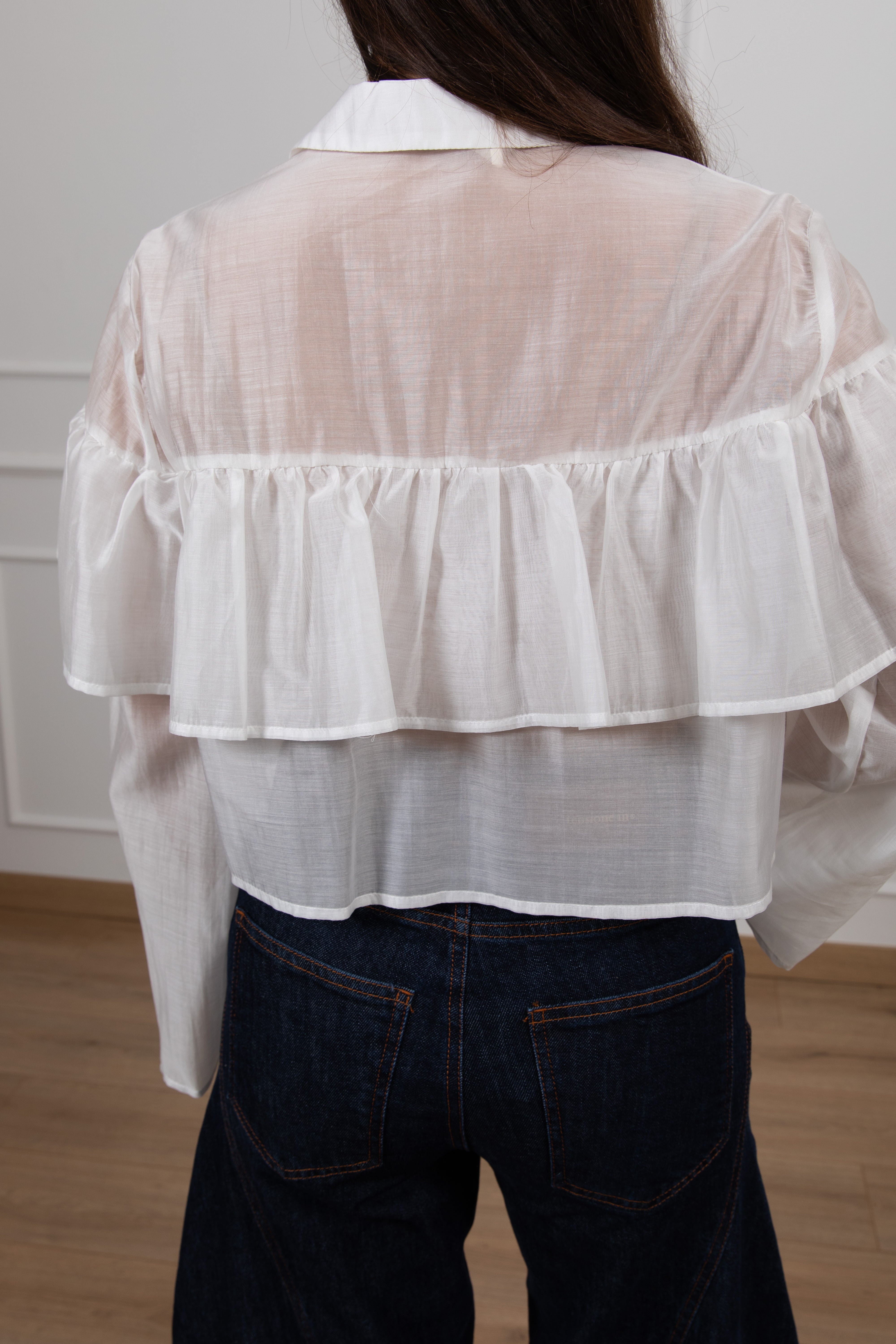 Blusa cropped con rouches ViCOLO