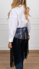 Camicia con foulard check frange Haveone