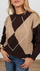 Maglia scatoletta a rombi variante moro Susy Mix