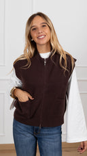Gilet in maglia con zip variante moro Susy Mix